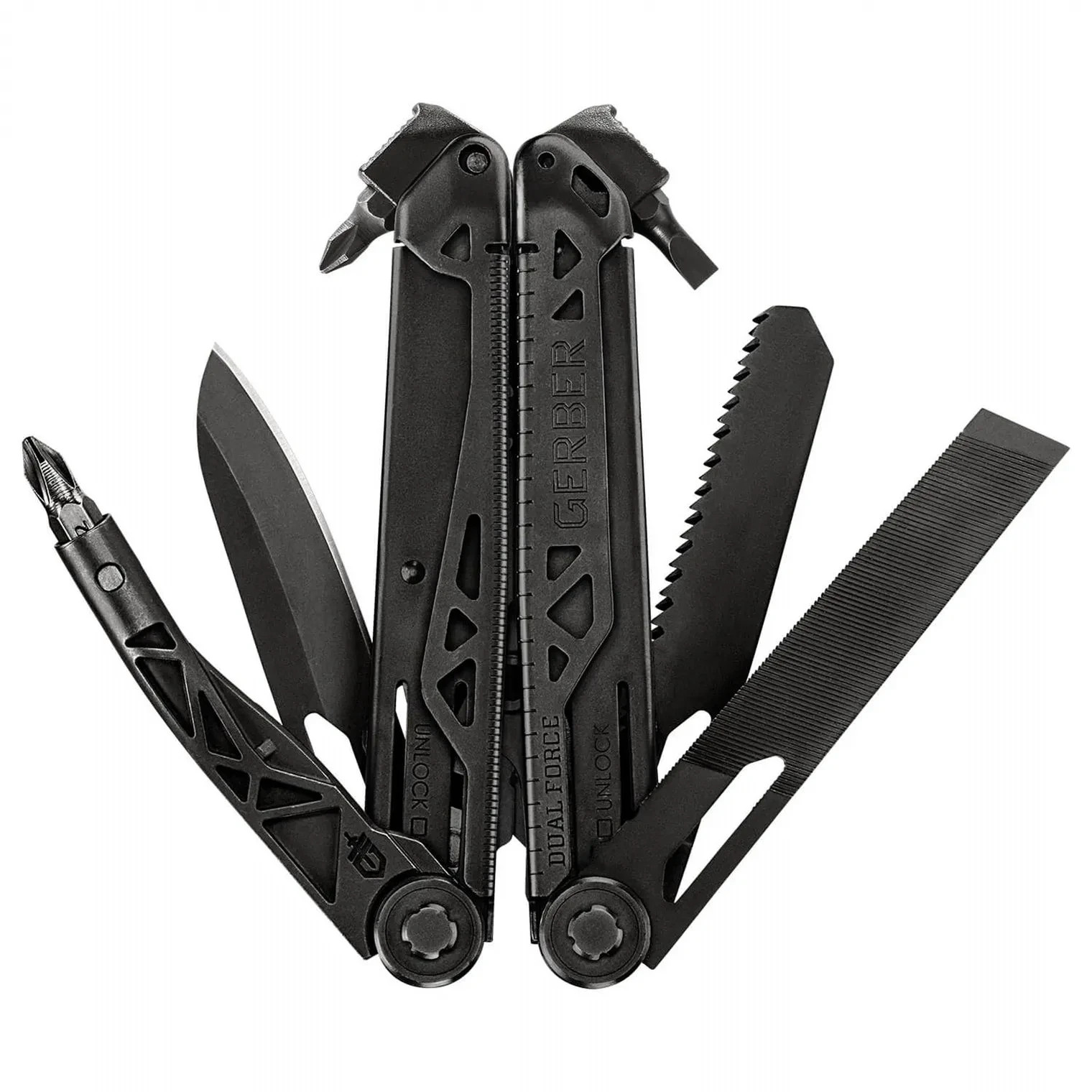 Gerber Dual Force Multi-Tool Stainless Steel 12 Tools – Black