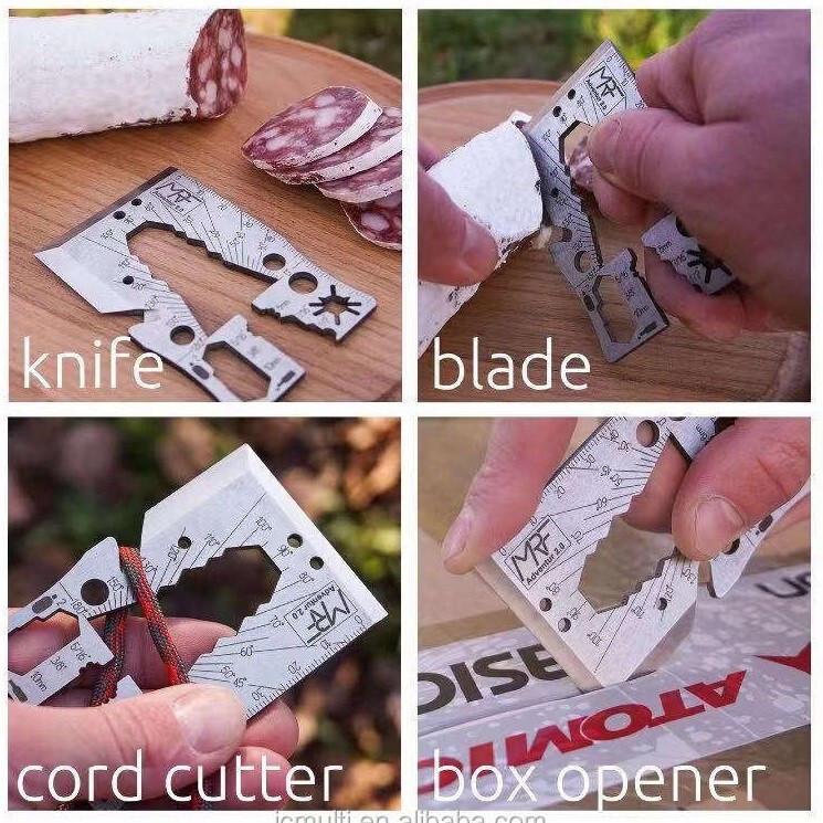 One Tool Pro Stainless Credit Card Tool 30+ Tools Pocket Survival Axe, Arrowhead