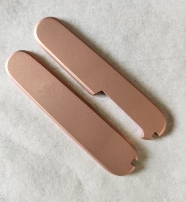 1 Pair Red copper Knife Handle Scales for 91mm Victorinox Swiss Army Knives