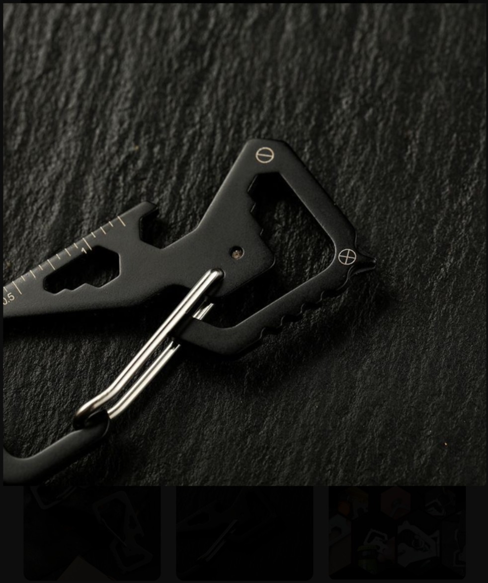 EDC Carabiner Multi Tool Pocket Keychain Hex Wrench Bottle Opener Screwdriver…