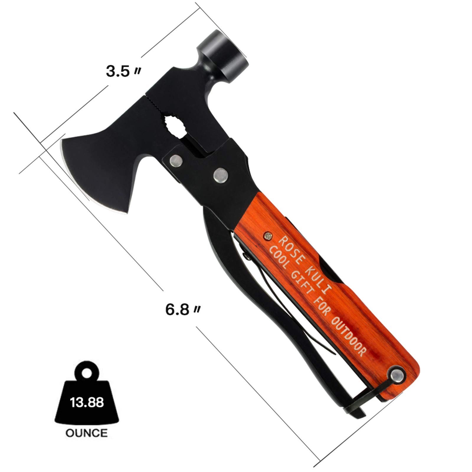 Camping Multitool Axe Hammer, 18 in 1 Multitool Hatchet Multitool Camping Too…