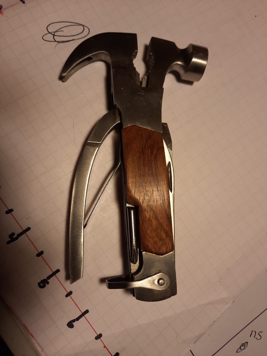Eddie Bauer 13 Function Wood Hammer Multi Tool Unique. Used 5.5″ X 3″
