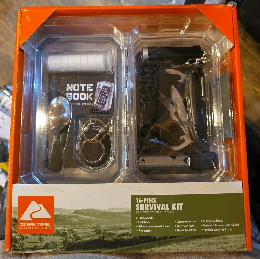 Ozark Trail Outdoor Equipment 16-Piece Survival Kit NEW IN BOX