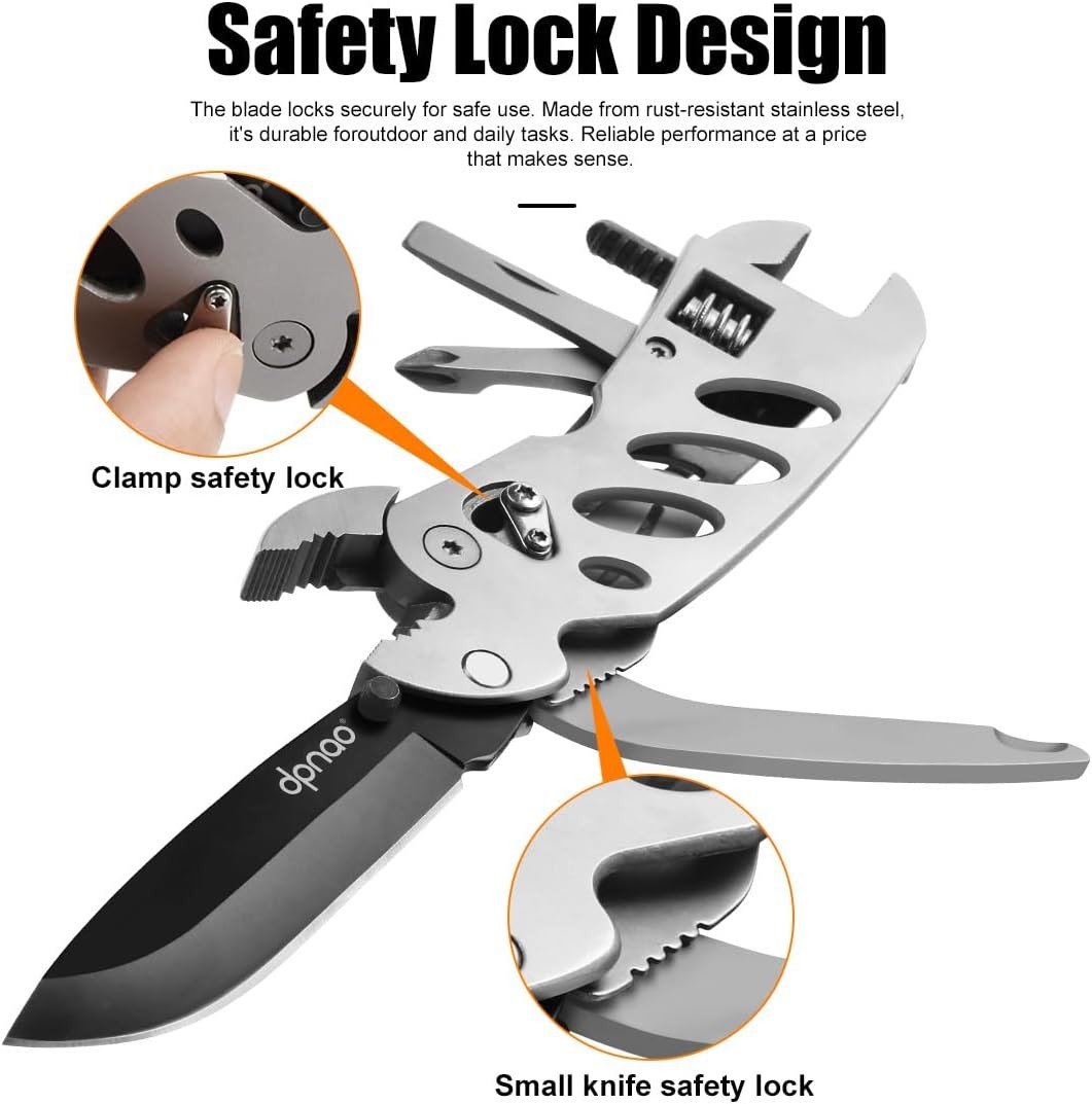 7-in-1 Folding Multitool Wrench Pliers Wire Cutter Screwdrivers Portable