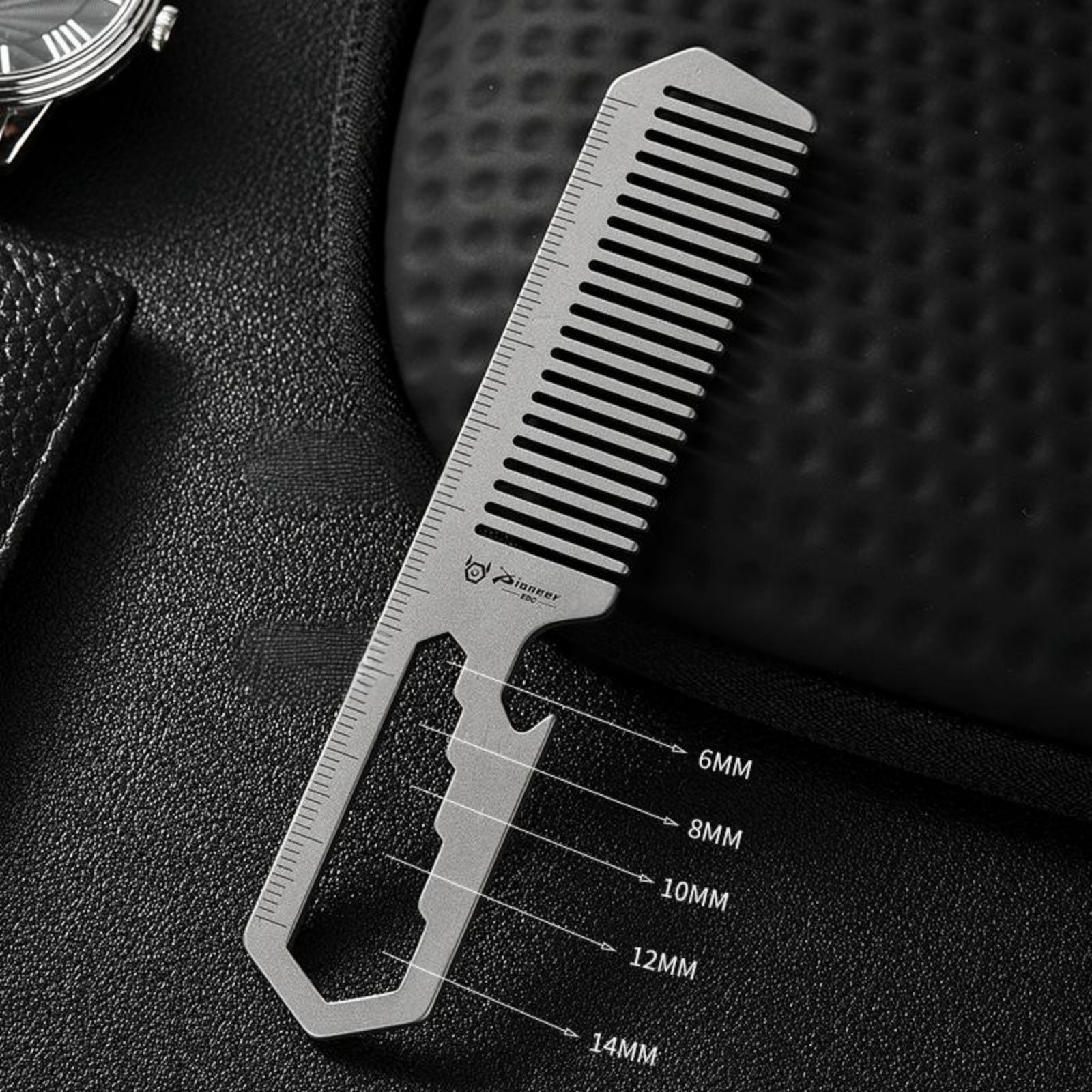 Titanium Alloy EDC Multi Tool Comb Bottle Opener Wrench Ruler Pocket Lightweight
