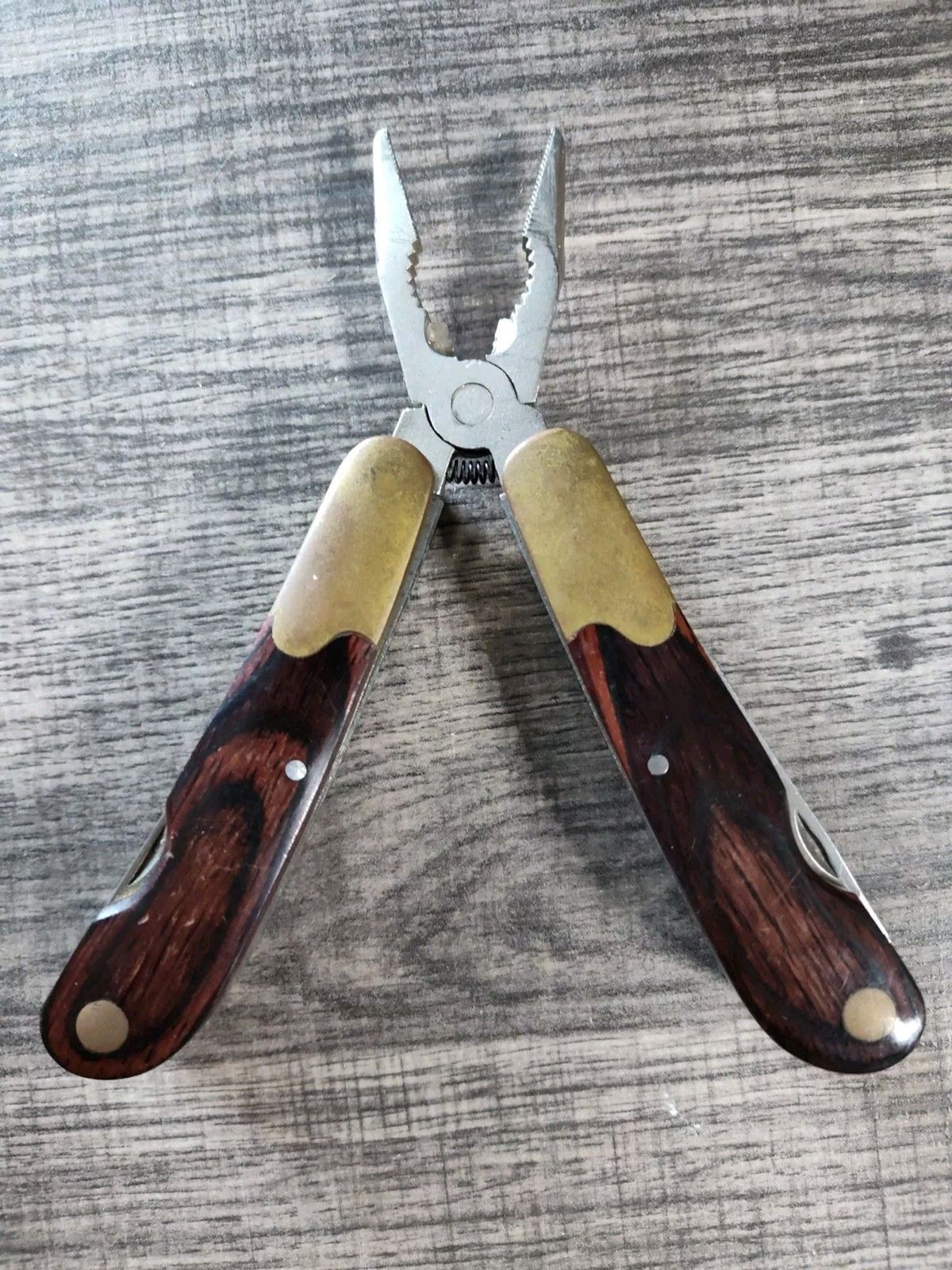 Vintage Husky 25 Years 25th Anniversary Limited Edition Multi-Tool Brass & Wood