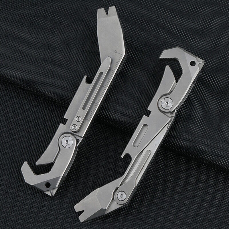 NEW Titanium Crowbar Pry Bar Scalpel Balde Knife Spanner EDC Tool Bottle Opener