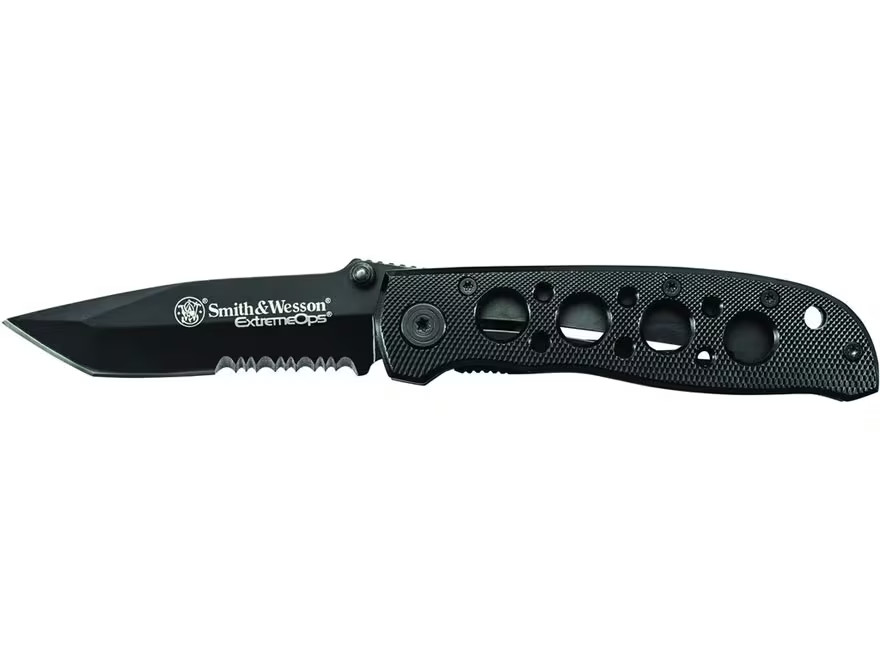 Smith & Wesson Extreme Ops CK5TBS Pocket Knife 3.2″ Partially Serrated Tanto