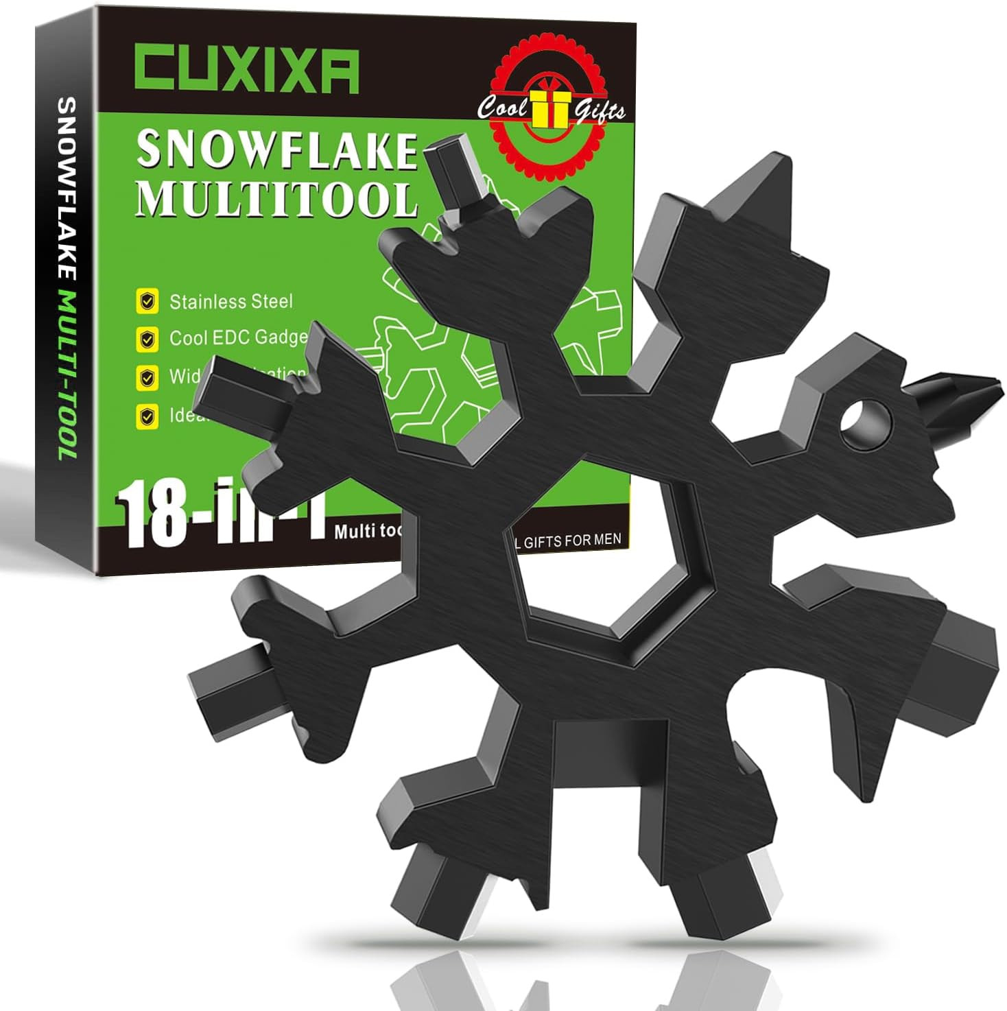 Stocking Stuffers for Men, 18 in 1 Snowflake Multi Tool, Stainless Steel Snowfla