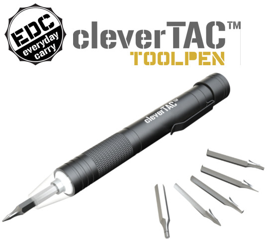 CleverTAC LED ToolPen – Tactical LED Bit Driver – 6 bits – Super Bright – EDC