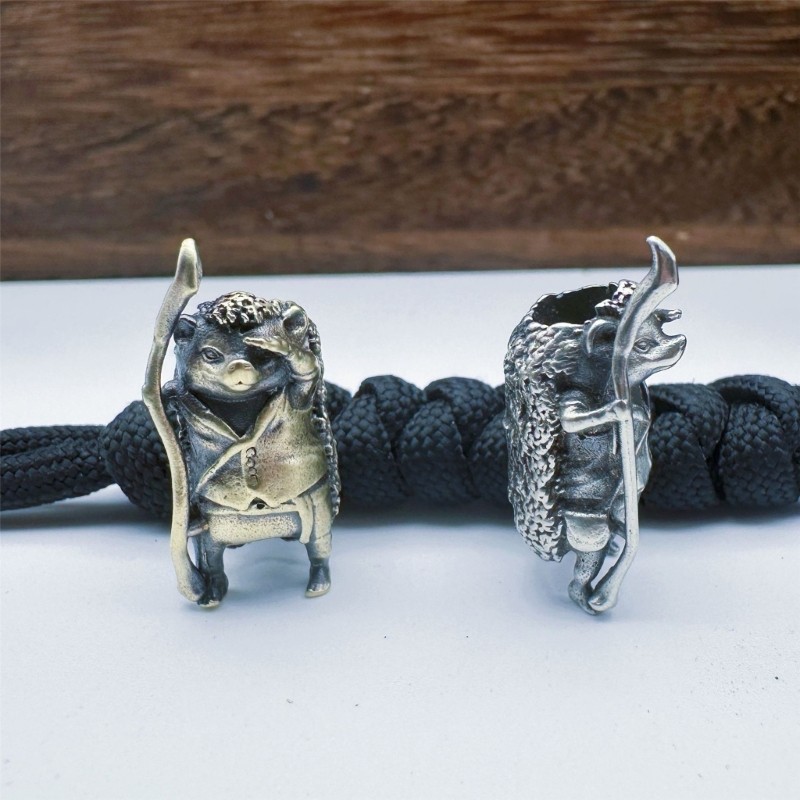Hedgehog Shape Lanyard Beads Fashion Brass Parachute Cord Beads Enduring