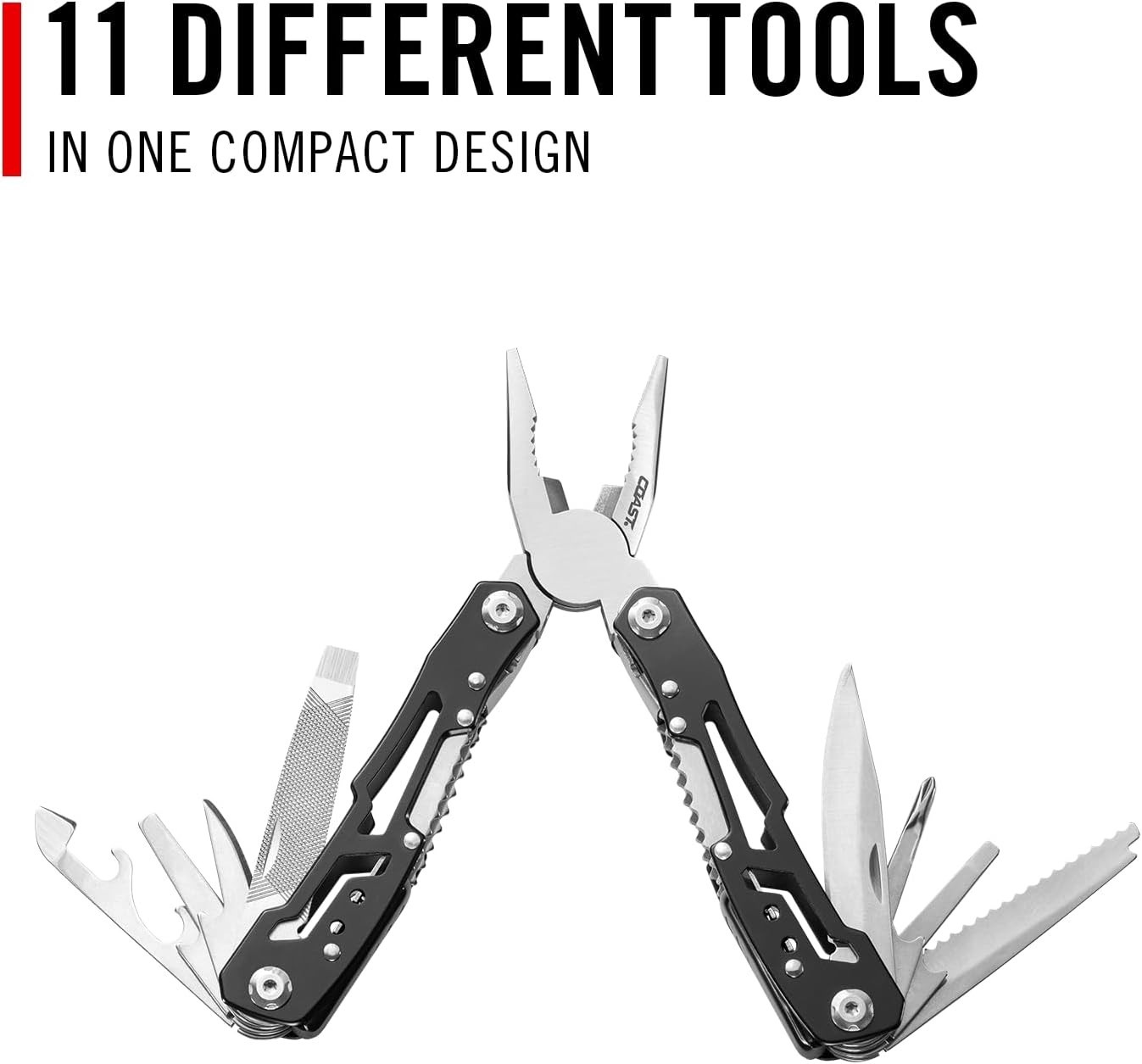 COAST CT220 11-in-1 Multi-Tool and Multi-Plier, Safety Lock, Wire Cutter , EDC