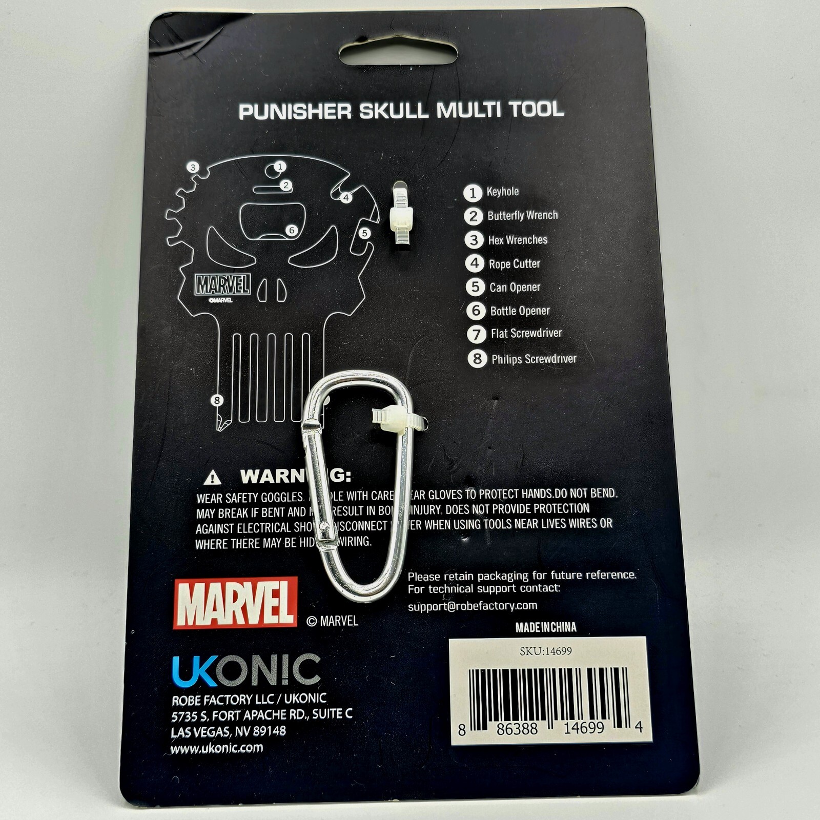 UKONIC – MARVEL PUNISHER SKULL MULTI TOOL! NEW Bar Grill Accesories