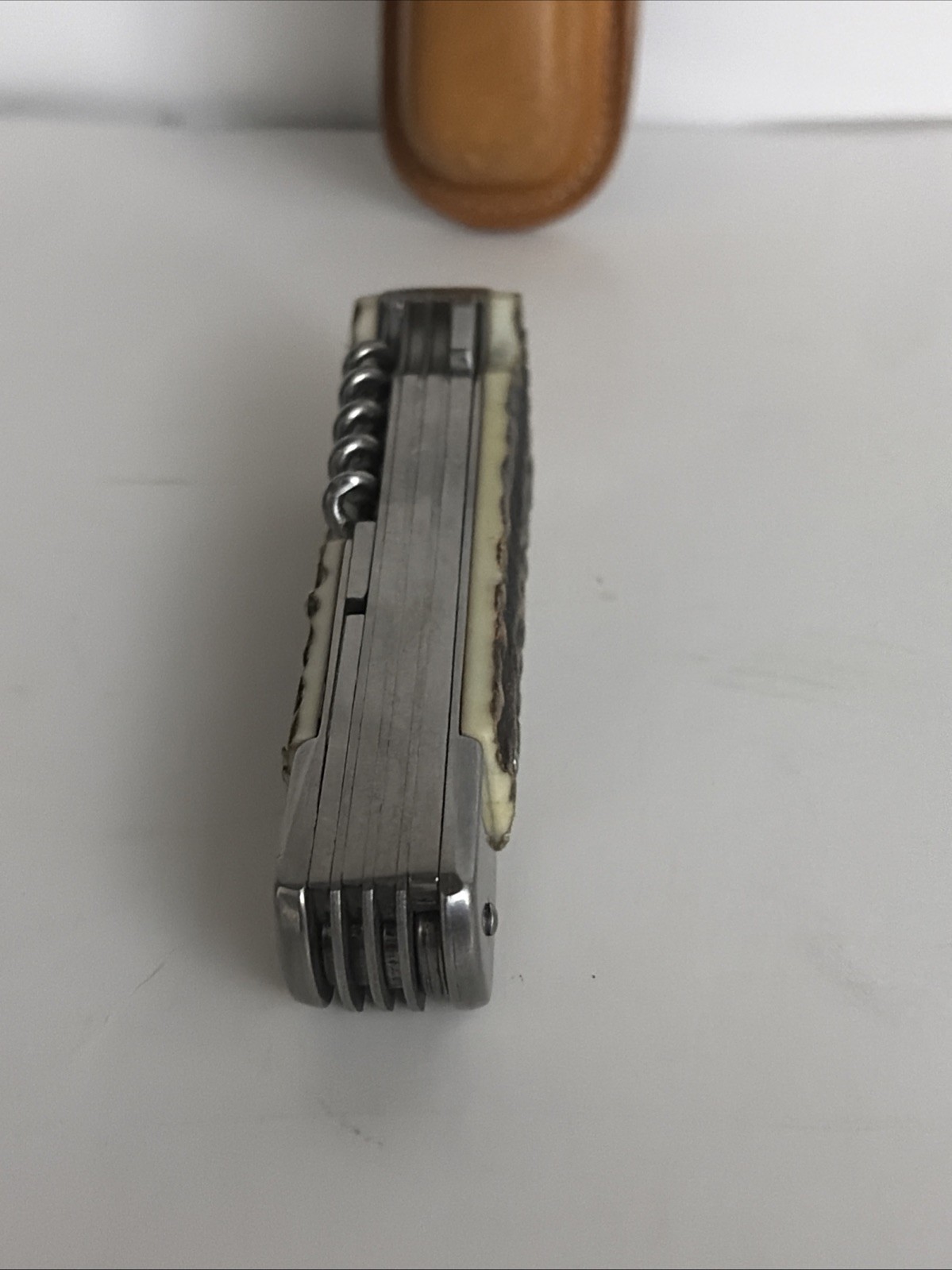 Vintage Mikov Czecho Slovakia Antlers Griff Stainless Steel Folding Knife