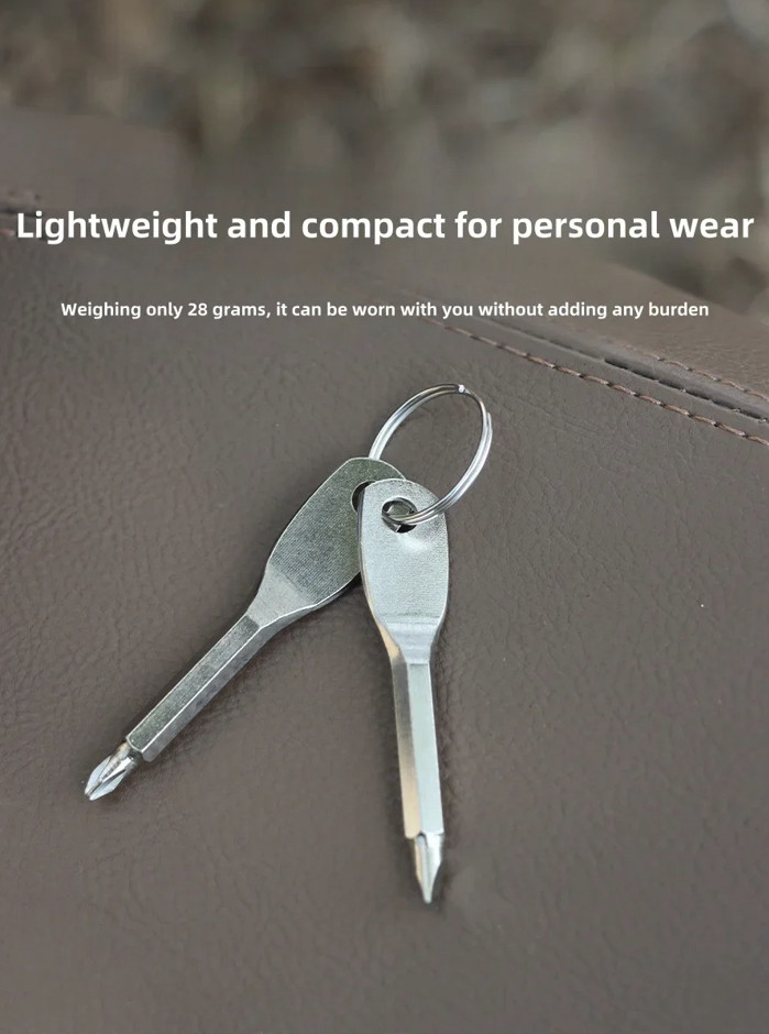 2pcs Portable Mini Screwdriver Keychain – Multifunction Pocket Camping Tool