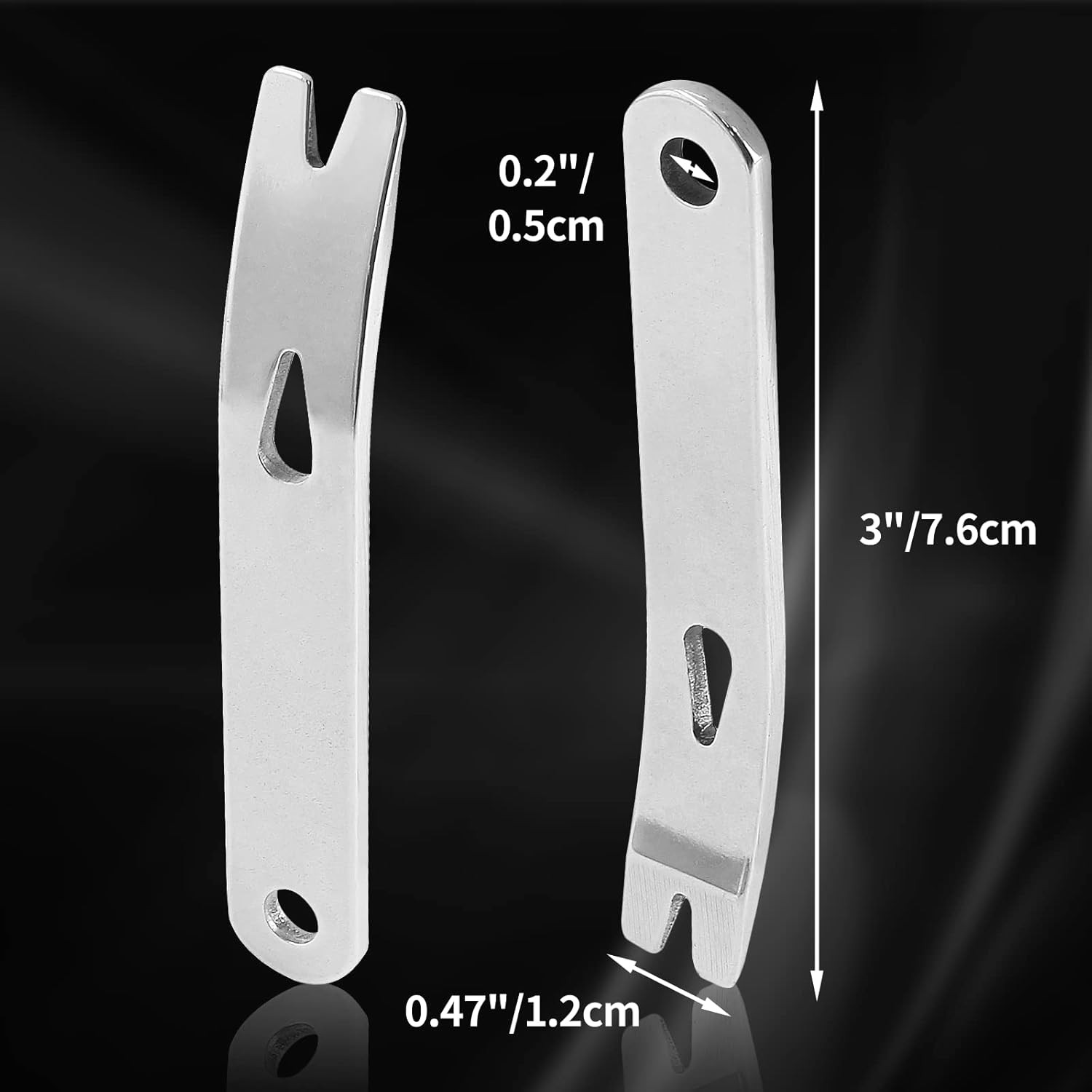 Biaungdo 4 Pcs Mini Crank Crowbar, Stainless Steel Mini EDC Pry Bar Keychain Mul