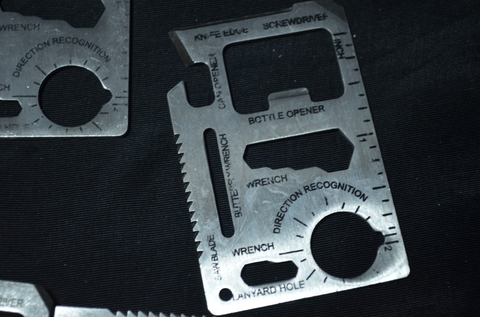 Wallet Multi Survival Tool Stainless Steel Credit Card Size Thin 11 in 1 Marked