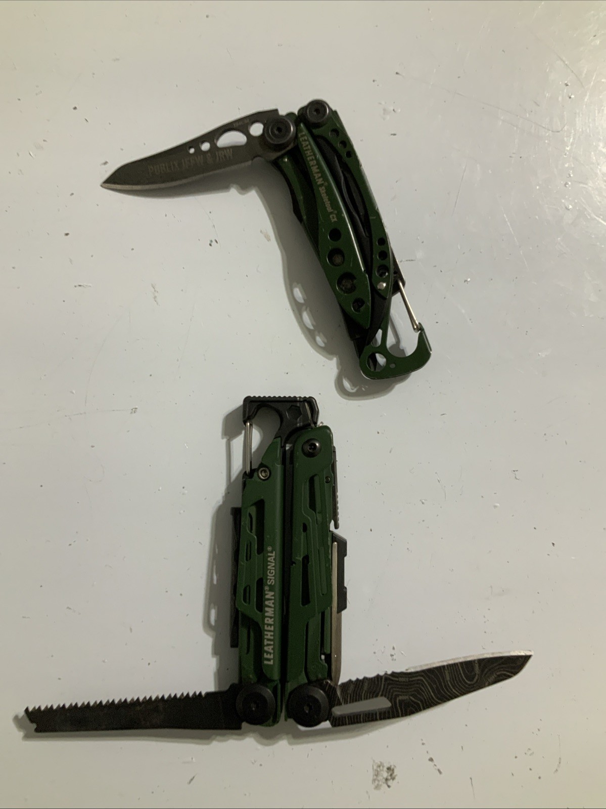 Leatherman SIGNAL & Skeletool CX TOPO Multi-Tool Green Good Condition