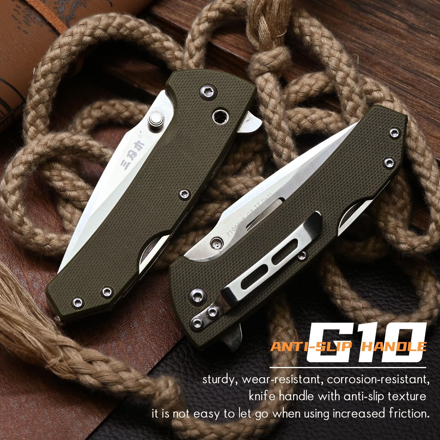 Sanrenmu 7106 Multi-function Folding Knife Camping Hiking Repairs Edc Tool
