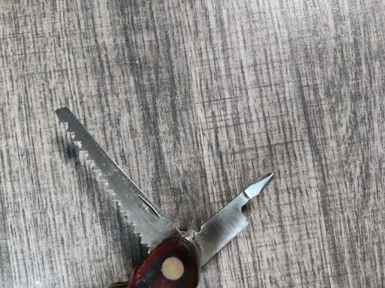 Vintage Husky 25 Years 25th Anniversary Limited Edition Multi-Tool Brass & Wood