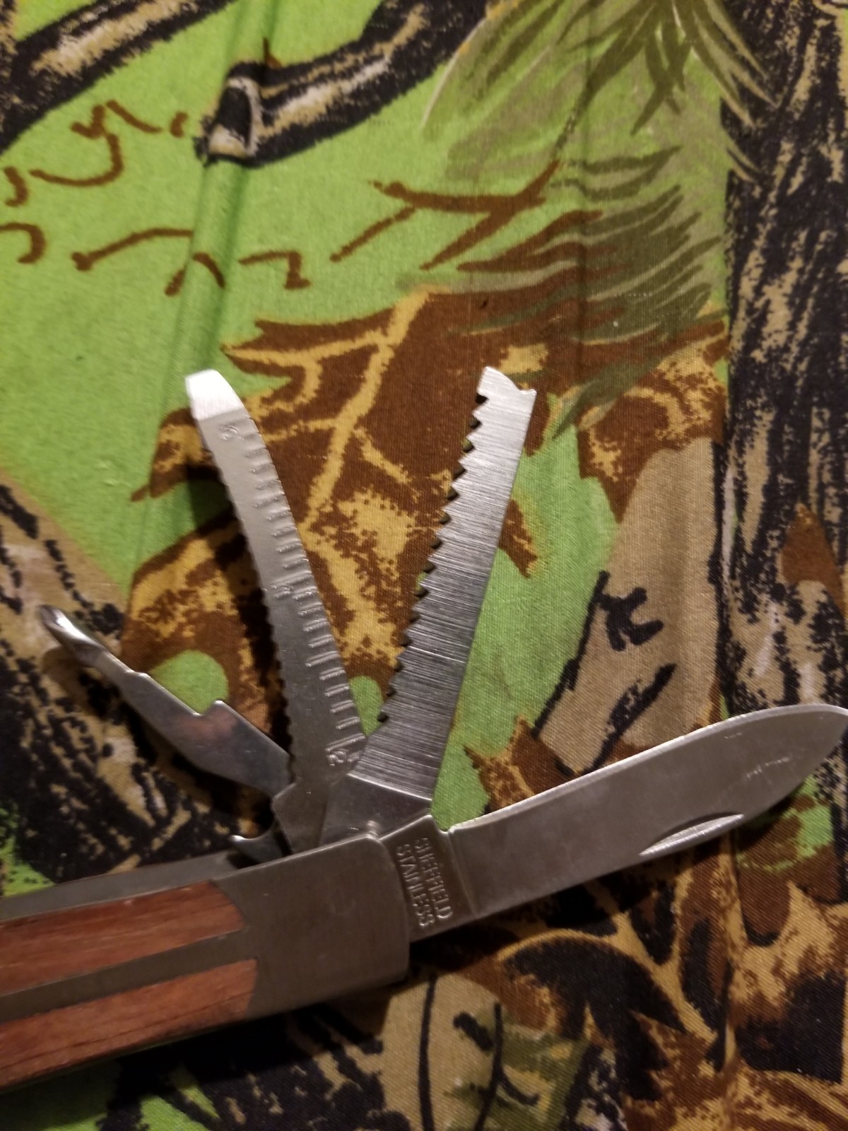 Sheffield Camper 12-In-1 Stainless Steel & Wood Multi-Tool