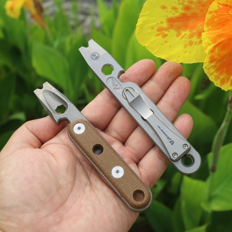 EDC Titanium Pry Bar Crowbar Bottle Opener Portable Pocket Outdoor Multi Tools