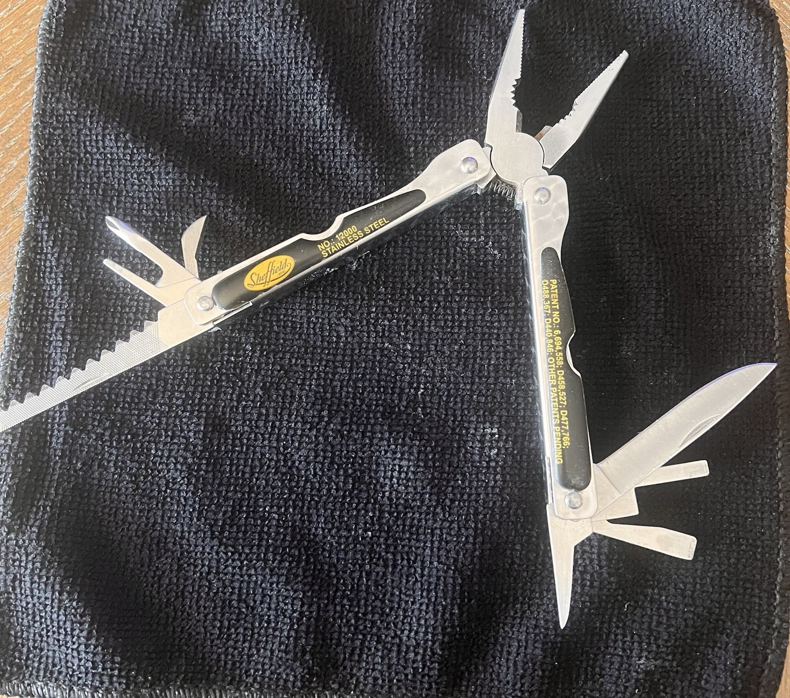 SHEFFIELD® No. 12000 Stainless Steel 15-in-1 Multi-Tool w/ Nylon Belt Pouch