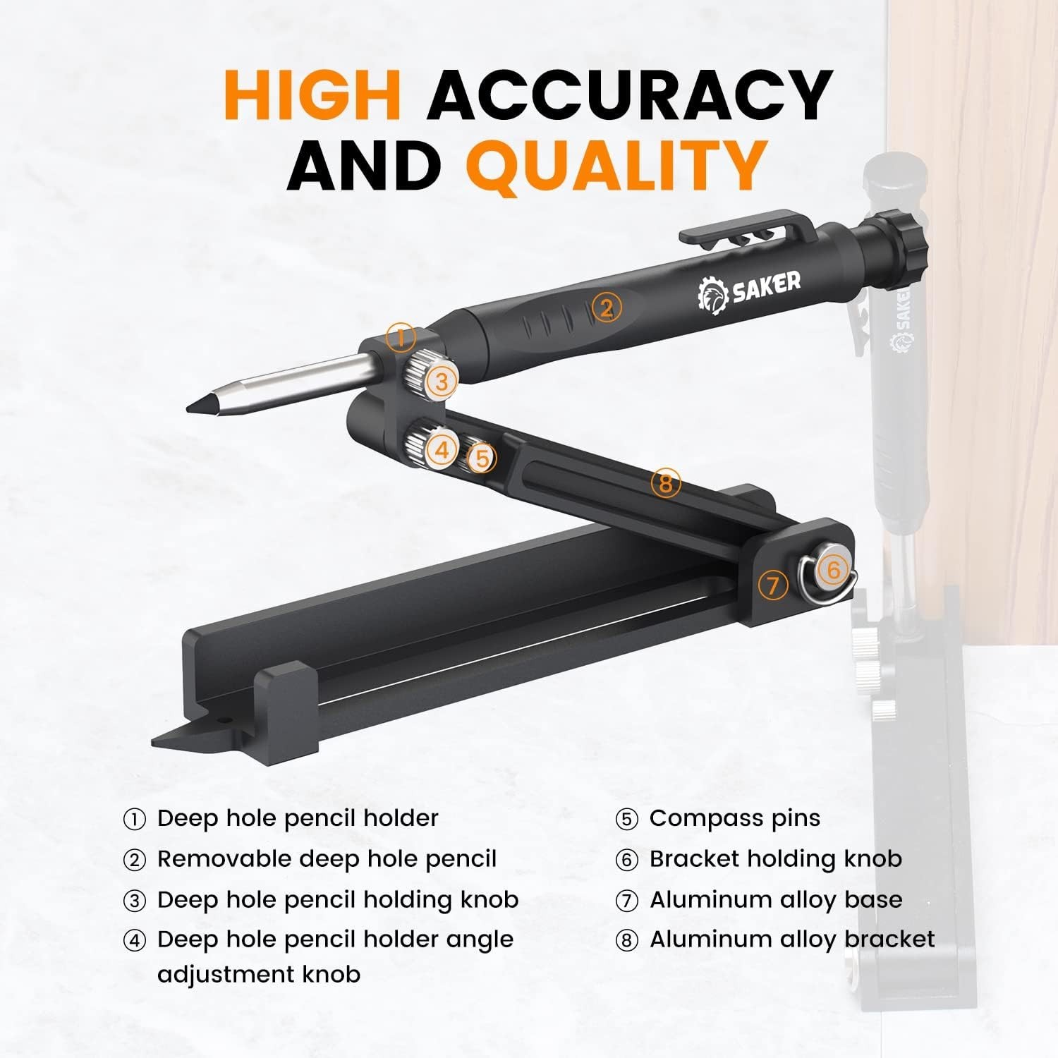Versatile 5.5-Inch Multi-Function Scribing Tool for Precision Woodworking