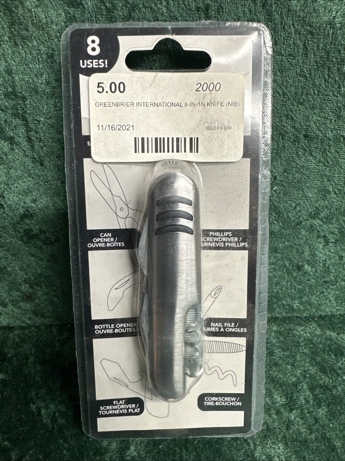 8-in-1 Multi Use Knife New Sealed Package