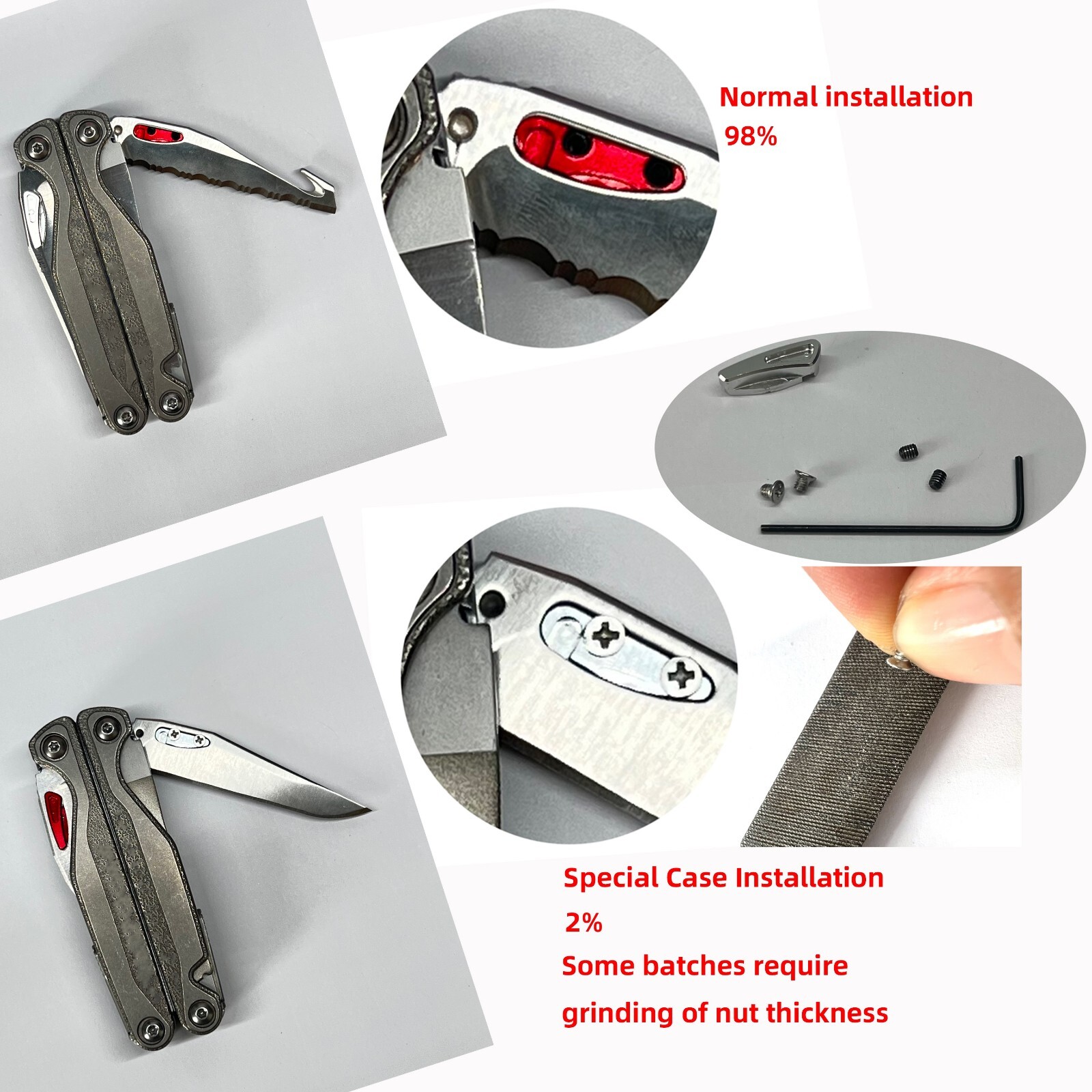 Aluminum Alloy Thumb Grip Easy open push button For Leatherman Charge TTI