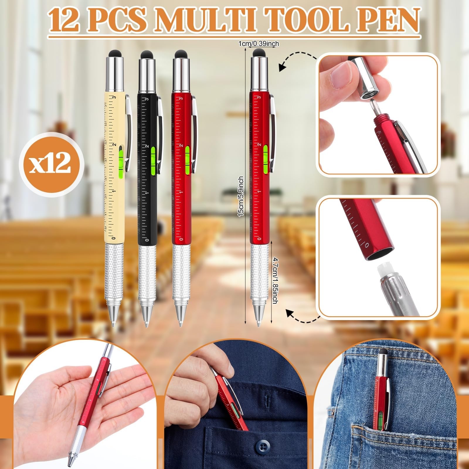 24 Pcs Christian Gifts Set – Multi Tool Pens & Religious Notebooks for Dad, Husb