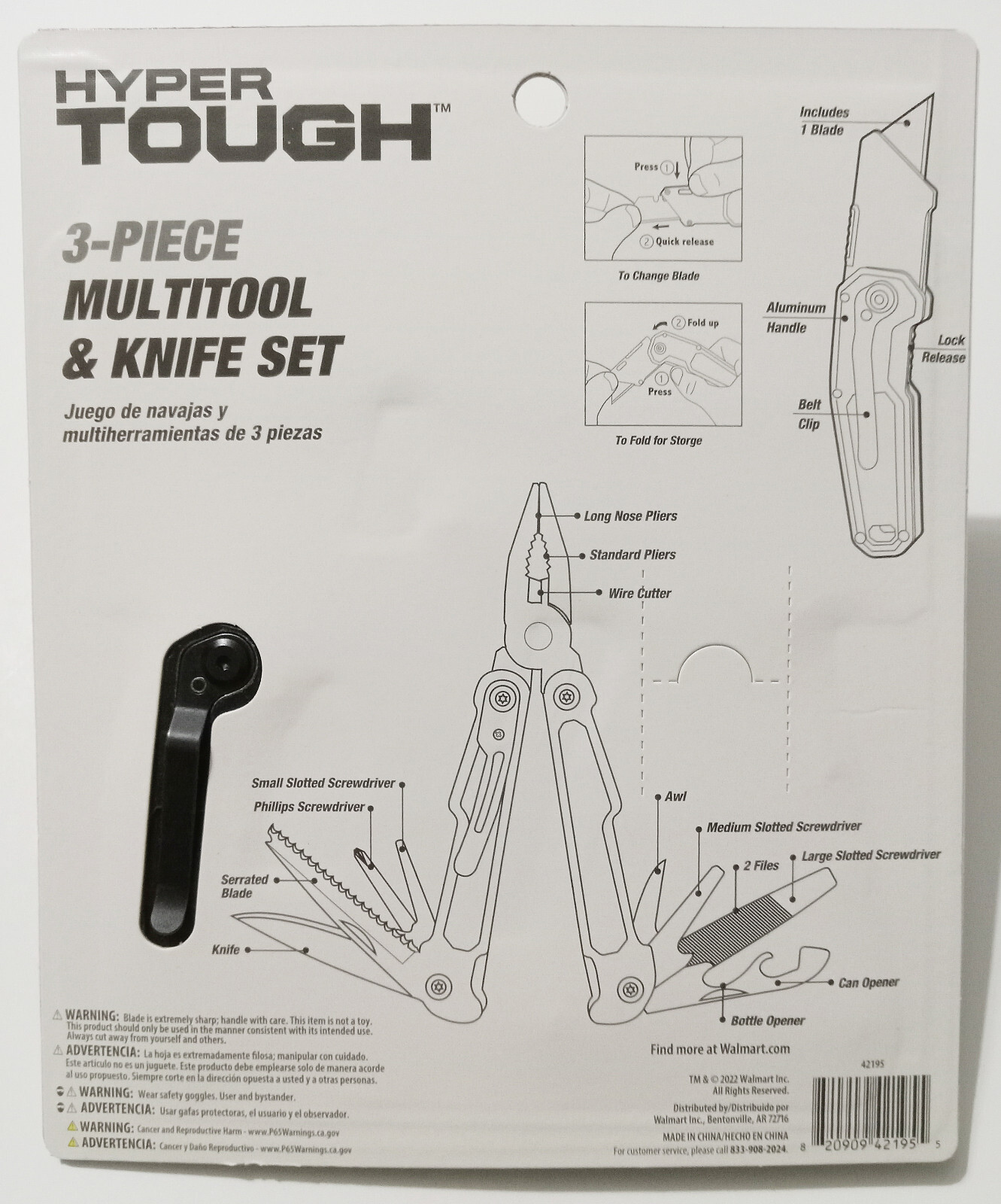 Hyper Tough 3 Piece Multi tool And Knife Set