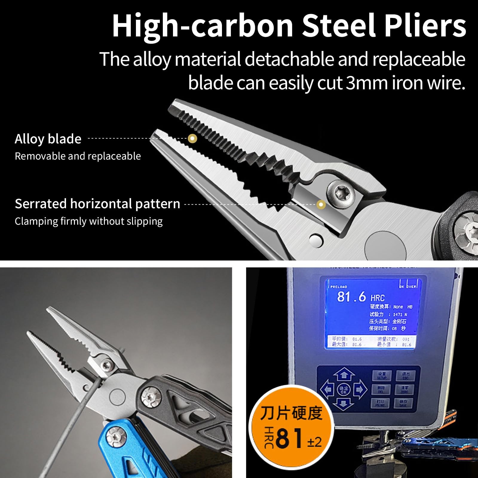 18-in-1 Multitool Hammer with Adjustable Wrench, Stainless Steel Multi Tool P…