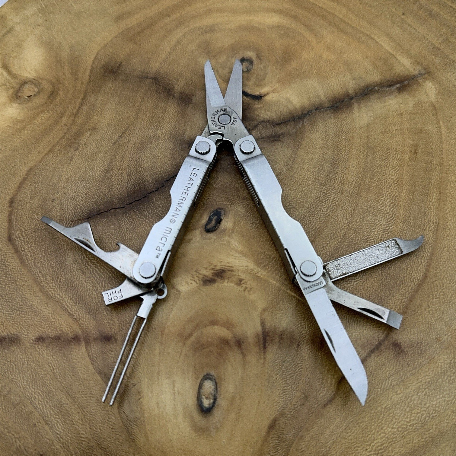 1 Leatherman Micra Stainless Mini Multitool Knife, Stainless Dated 02/04 *READ*