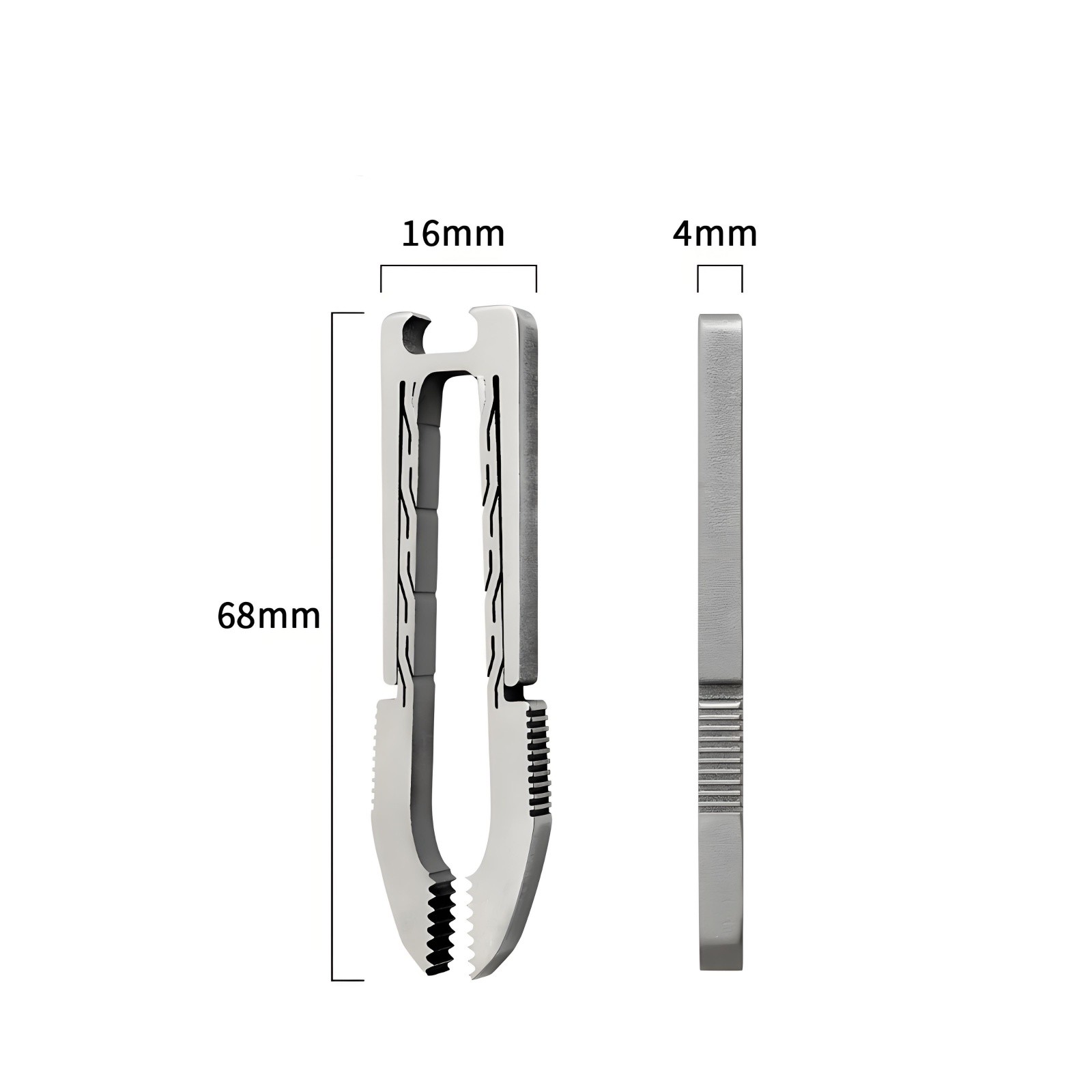 Titanium Alloy EDC Snap Tweezers Flat Head Clip Keychain Outdoor Pocket Tool