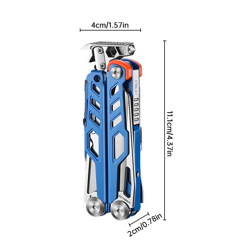 Compact Folding Multi-Tool with Pliers & Blade, Portable Camping & Vehicle Emerg