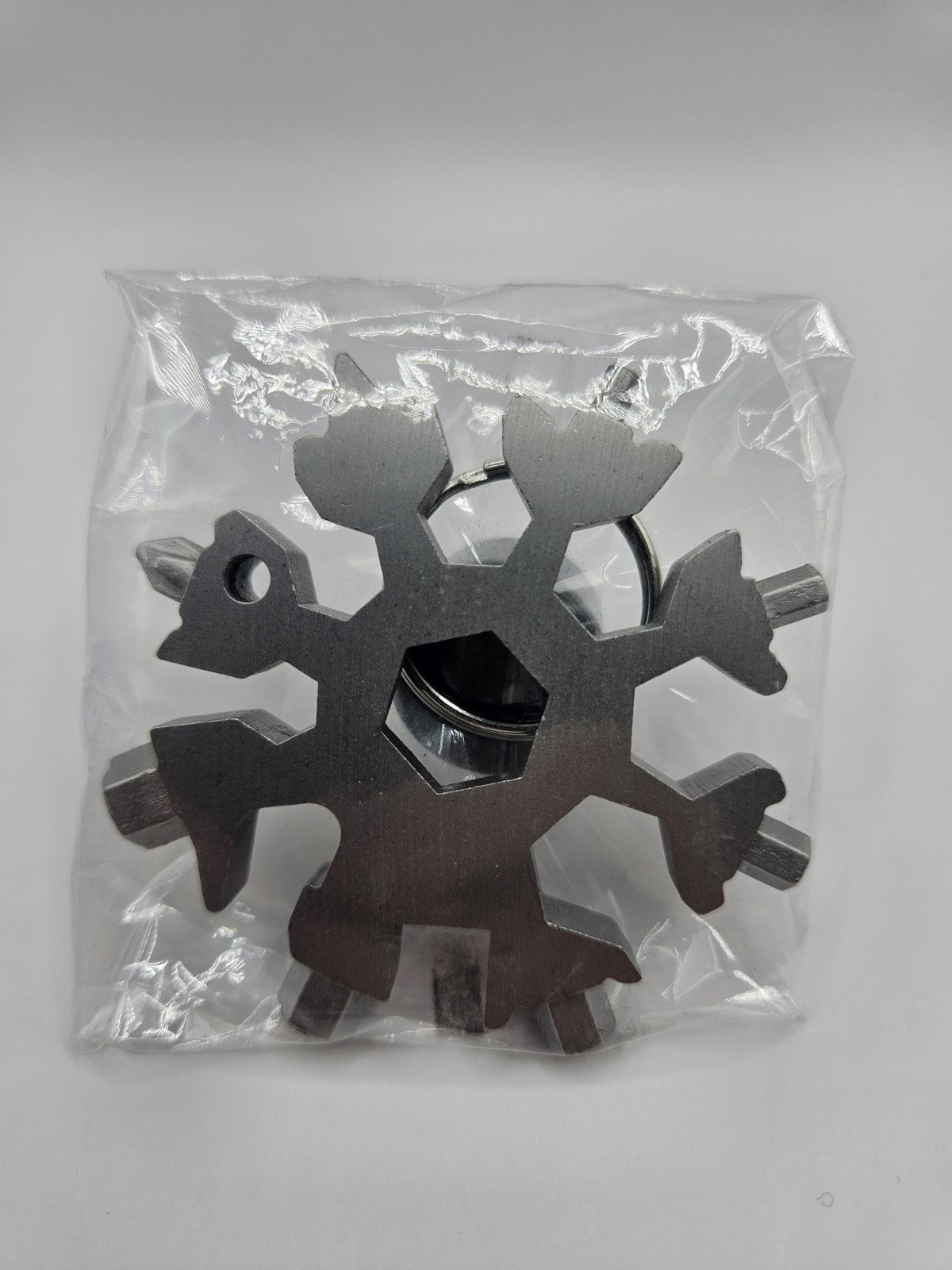 18-in-1 Stainless Steel Snowflake Keychain Multi-Tool Screwdriver Bottle Opener