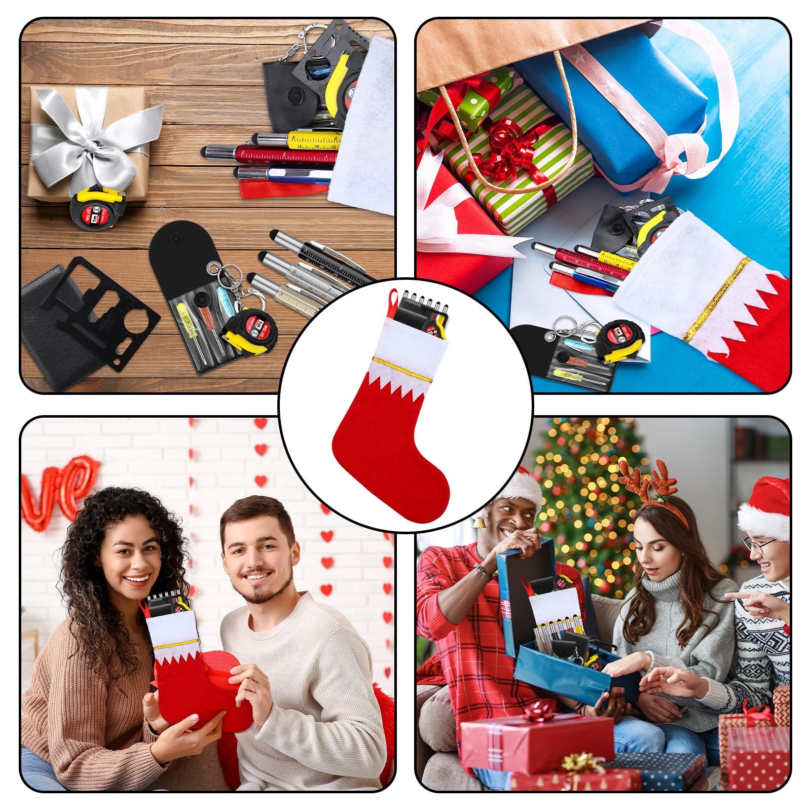 Pickmesh 60 Pcs Christmas Employee Coworkers Gifts for Men Mini Measuring Tape