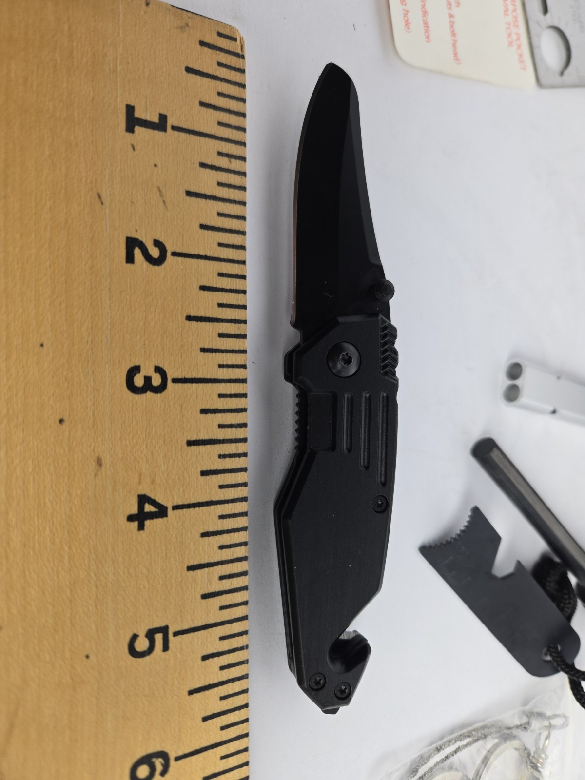 Survivor Tool Kit, Includes Fire Starter ,multi Tool ,knife ,whistle,cable Saw