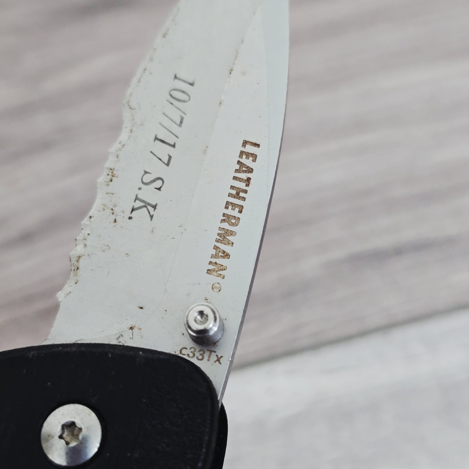 Leatherman Retired Crater C33Tx Black Folding Pocket Knife Rare Customized