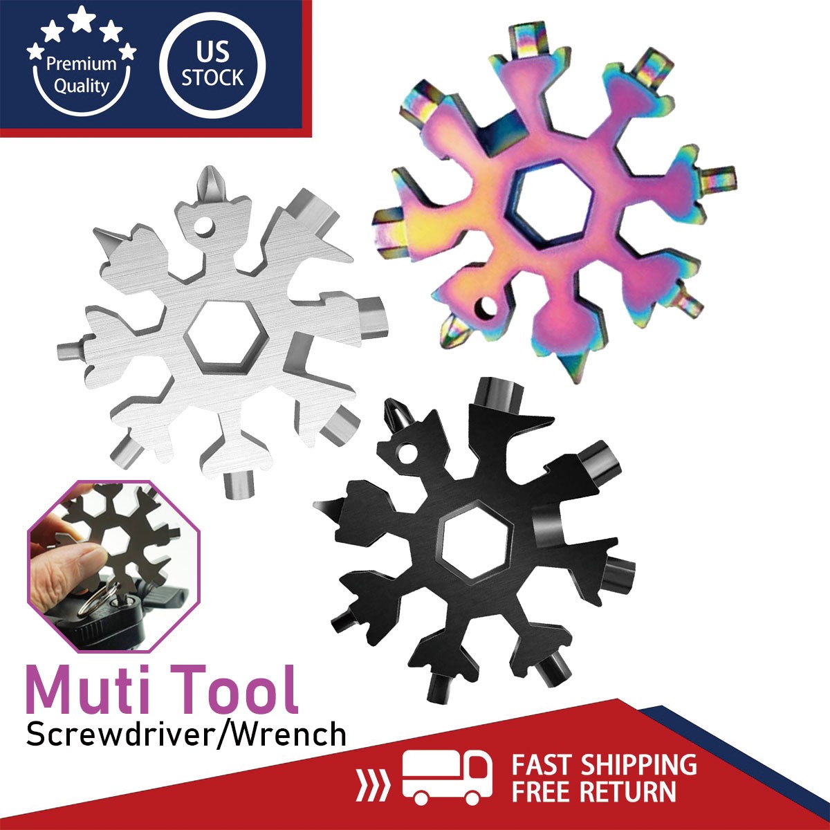 3pcs 18-in-1 Universal Multi Tool Screwdriver EDC Camping Gear, Gifts for Men