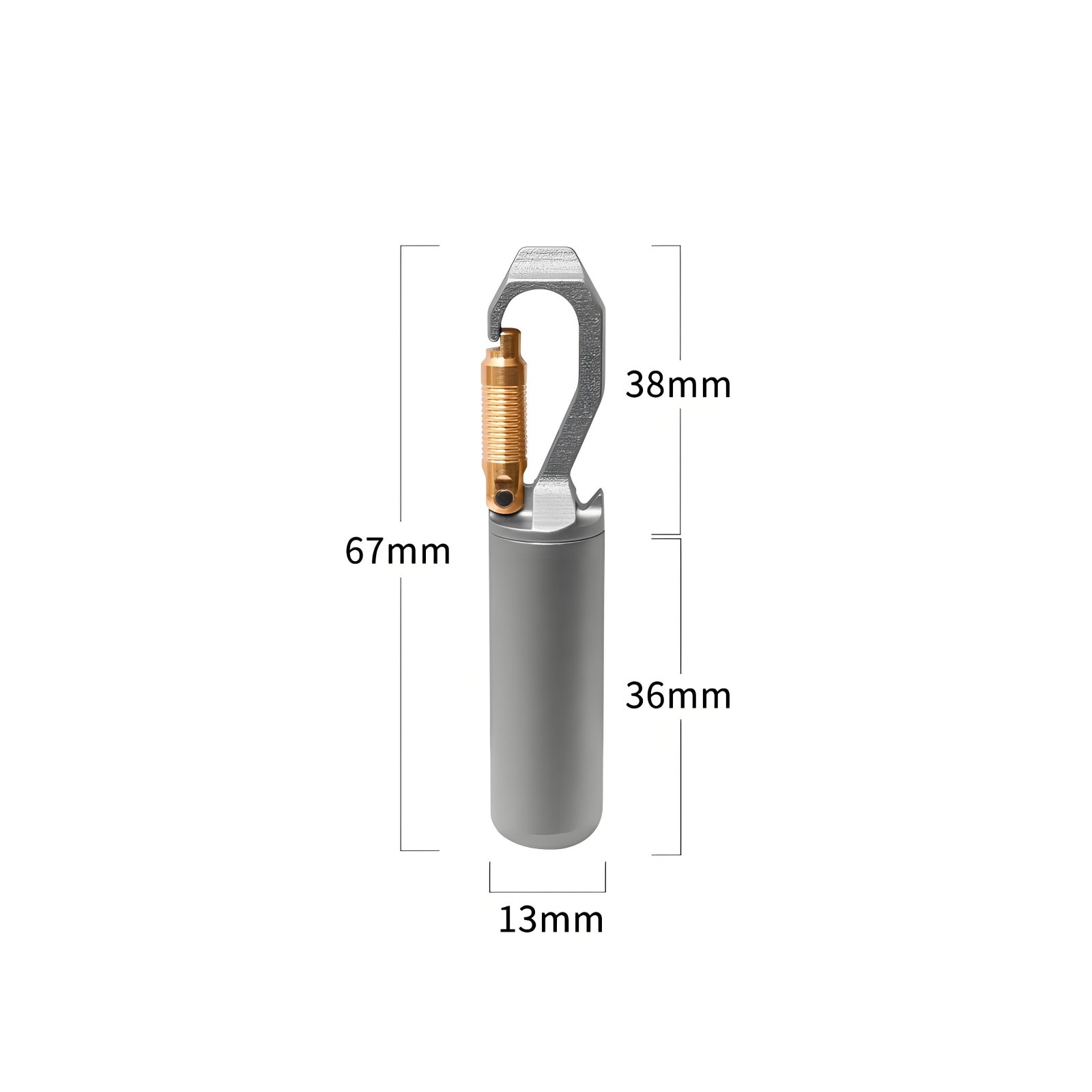 Titanium Alloy Mini Pill Case Bottle Opener with Carabiner Clip Waterproof