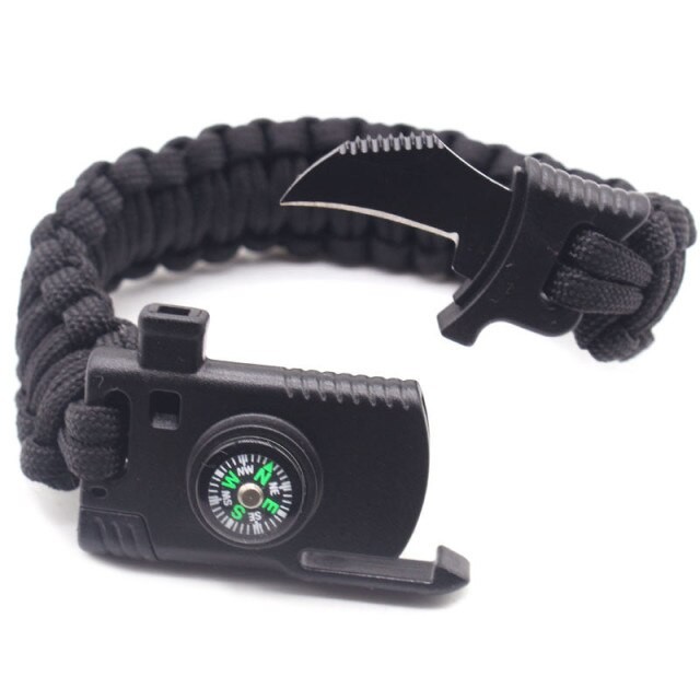 Braided Bracelet Men Multi-function Paracord Survival Bracelet Outdoor Camping R