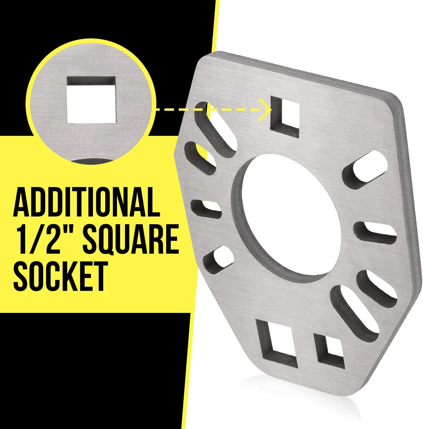 Pinion Flange Holding Tool – Stainless Steel, Silver Powder Coated, 2X 1/2 in Sq