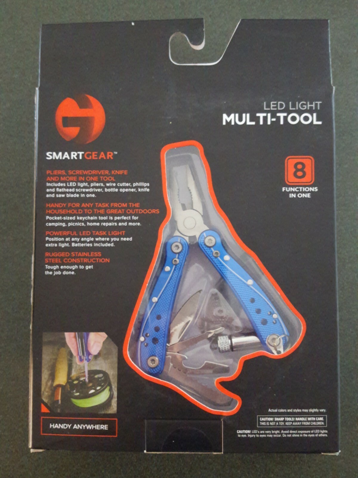 SMARTGEAR STAINLESS STEEL MULTI TOOL POCKET KNIFE & Tools & Flashlight 8-in-1