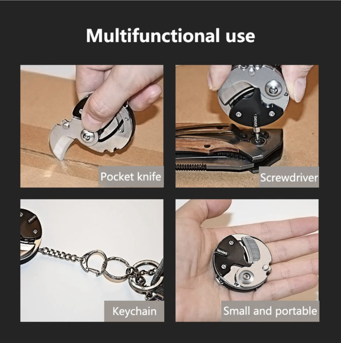 Pocket Keychain Screwdriver Set Multifunctional Hexagon Coin Outdoor EDC Tool