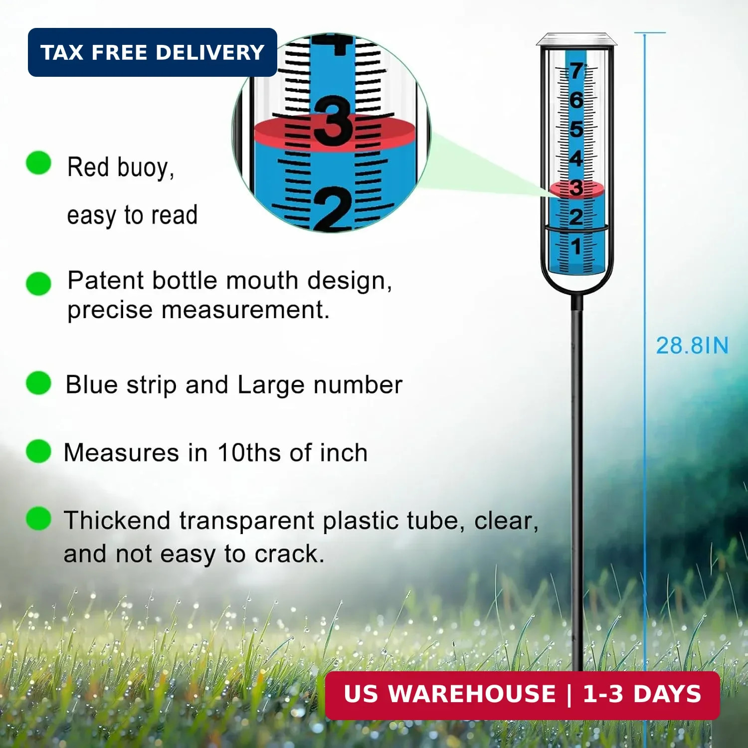 JMBay Rain Gauge Outdoor, Accurate rain gauges Outdoors Best Rated, Tall rain Ga