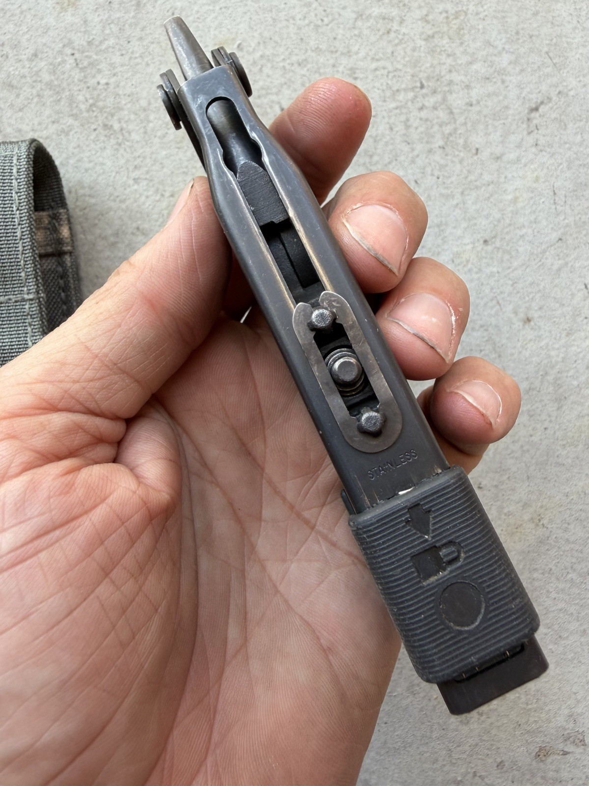 GERBER MP600 USA BLACK OXIDE MULTI TOOL, KNIFE, PLIER, W/SHEATH, VERY GOOD OA!