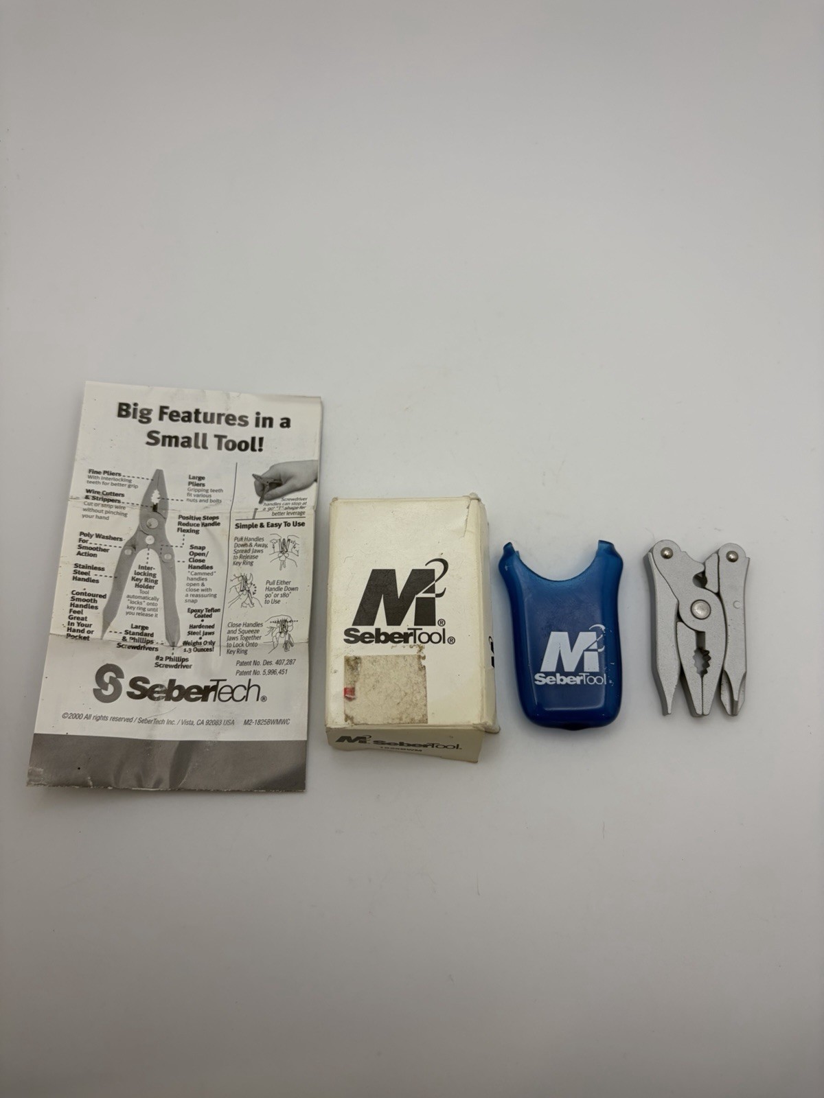 Vintage Seber M2 Tool Knife USA New In Box Multitool 1825 BWM Grey Epoxy Teflon