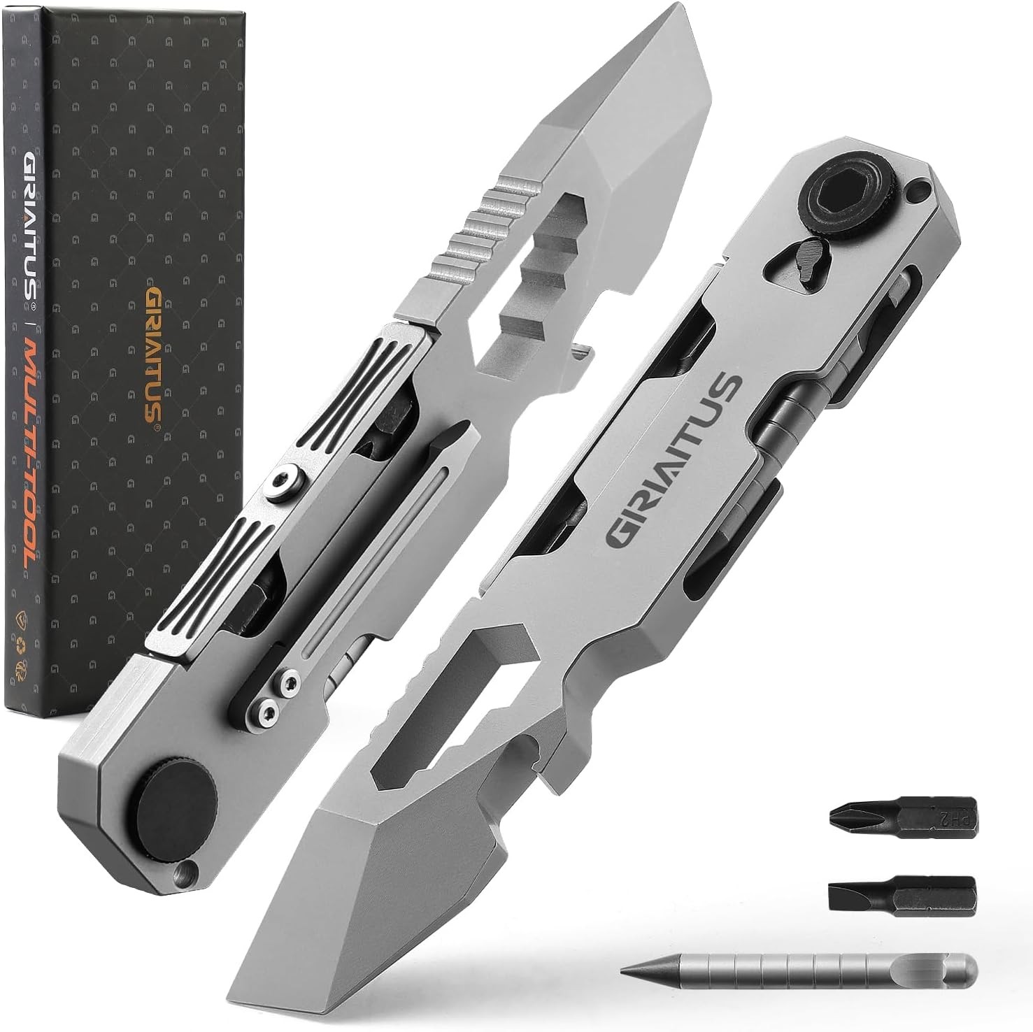 EDC Pry Bar Multitool with Ratchet Screwdriver Wrenches & Openers